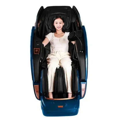 Massage Chair with Voice Control, Full Body Elastic Massage Chair with Voice Control, Heating, LCD Remote Control, Foot Rolle