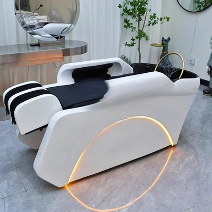 Multi-functional Massage Shampoo Chair Beauty Sink Comfort Shower Shampoo Chair Artifact PU Leather Furniture Мойка Волос MHXFY