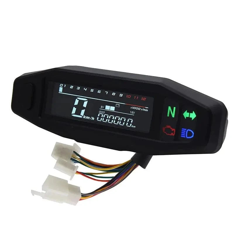 Universal Digital Motorcycle Speedometer – Oil Gauge, Tachometer & Instrument Cluster with Turn Signal Light Indicatorgnal indicator, multifunction motorcycle meter