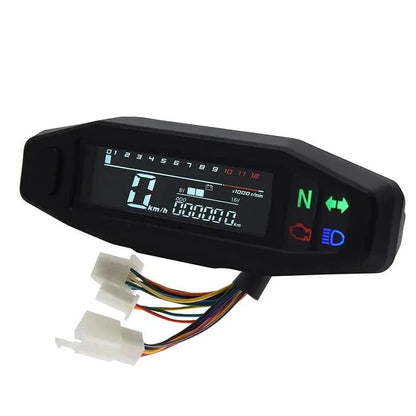 Universal Digital Motorcycle Speedometer – Oil Gauge, Tachometer & Instrument Cluster with Turn Signal Light Indicatorgnal indicator, multifunction motorcycle meter