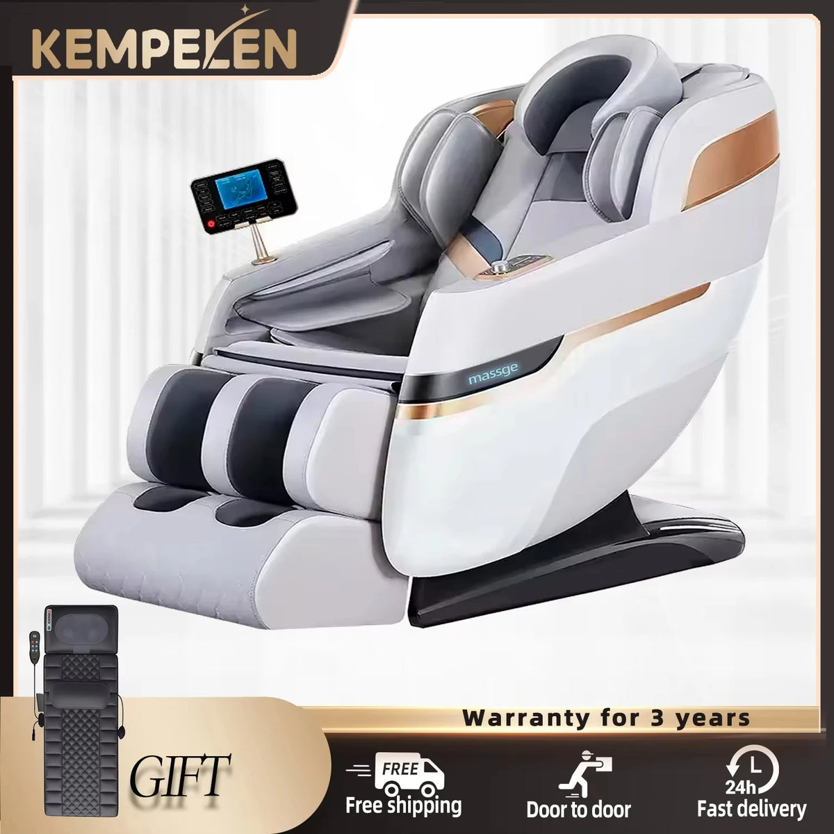 3 Year Warranty 4D SL Track Massage Chair  Zero Gravity Massage Recliner Full Body Airbag Massage Sofa Touch Screen Office chair