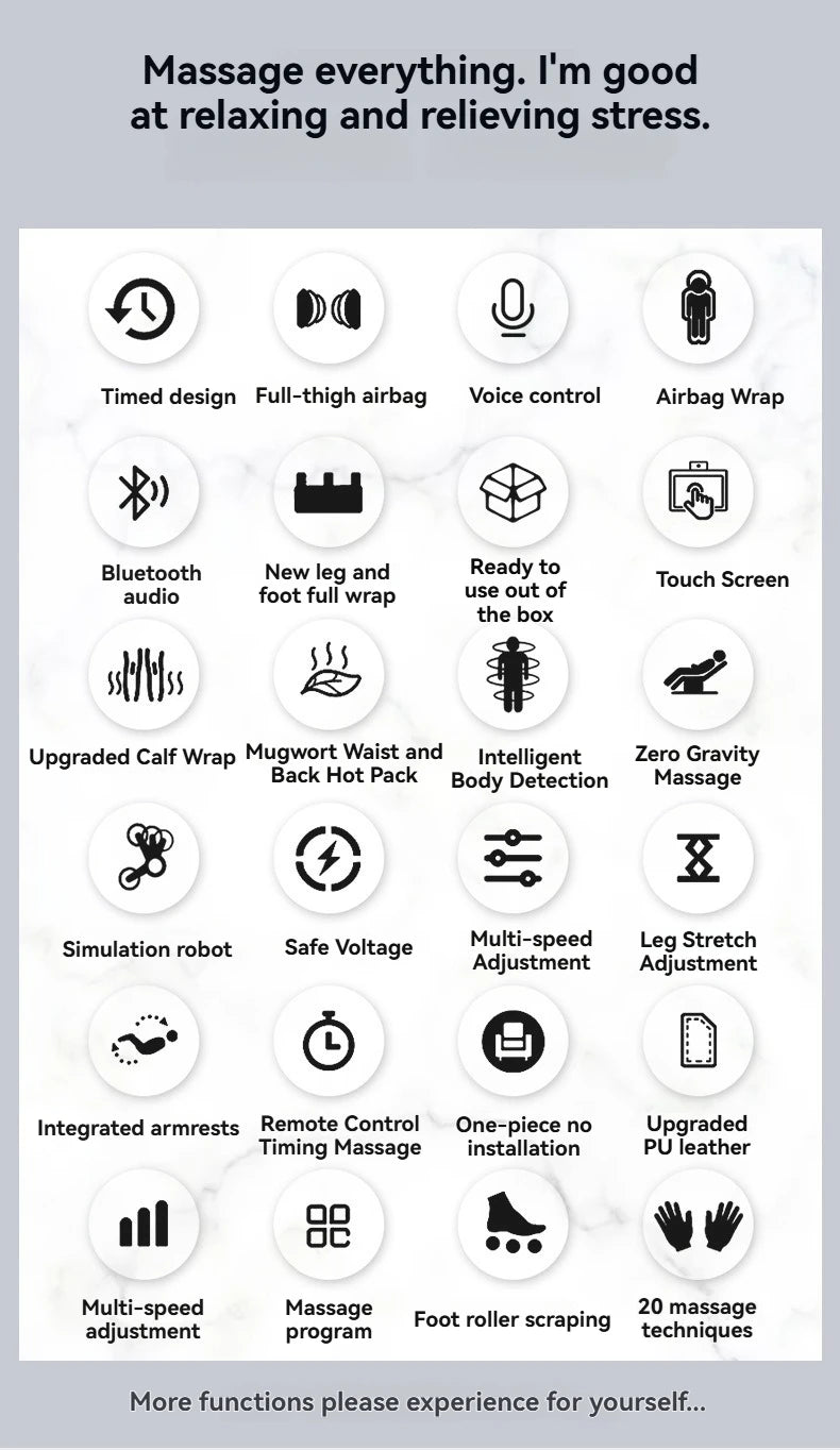 AUX 6D Shiatsu-Massagesessel, Smart-Massagesessel, Ganzkörper-Schwerelosigkeits-Streckmassagesessel, Relax-Massagesessel