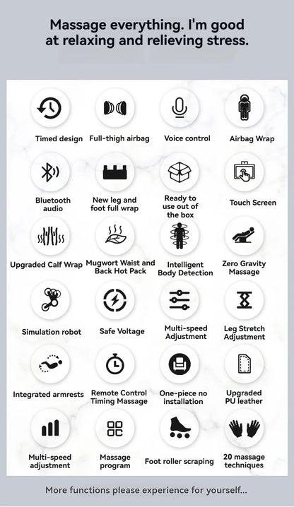 AUX 6D Shiatsu-Massagesessel, Smart-Massagesessel, Ganzkörper-Schwerelosigkeits-Streckmassagesessel, Relax-Massagesessel
