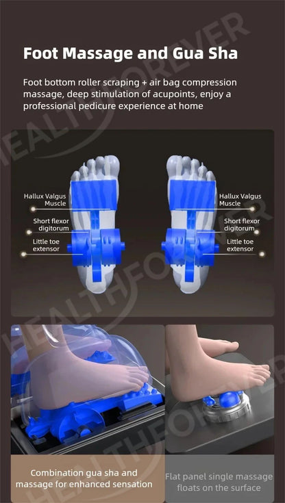 6D+6D Dual 6-Kopf-Massagesessel SL Track Wärmetherapie KI-Sprachsteuerung Thai-Stretch-Massagesessel 4D Zero Gravity Gesundheits-Scan