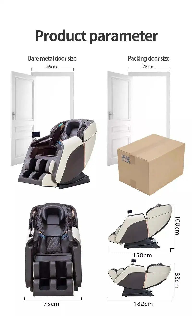 Full Body Zero Gravity Shiatsu Massage Chair 4D With Built-in Heat and Air Massage System