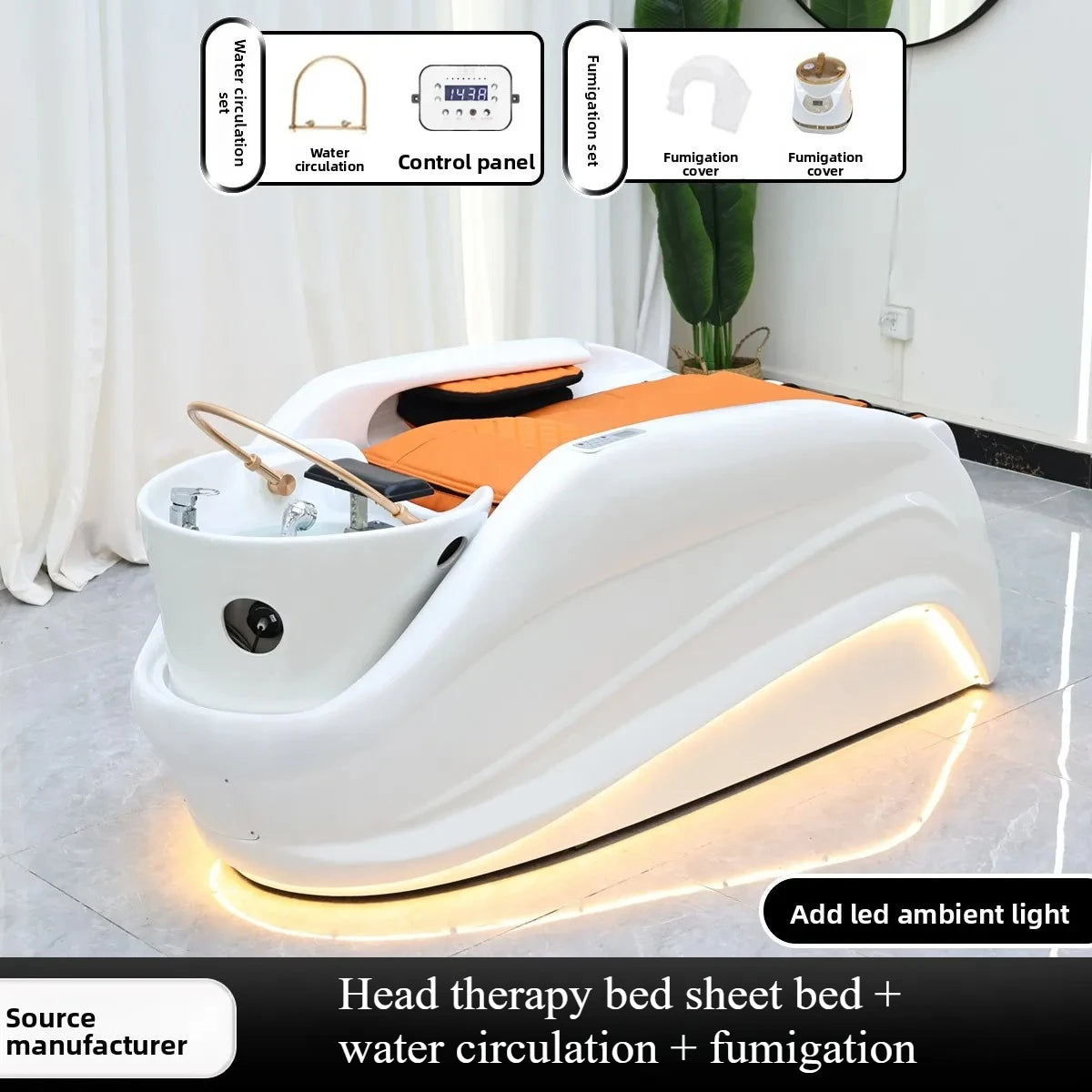Professionelle Salon-Spa-Massageliege, elektrische Smart-Wasserkreislauf-Duschtisch, Schönheitsausrüstung für Kopfhautbehandlung, Friseursalon