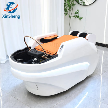 XinSheng Integriertes Haarwasch- und Massagebett mit Kopf-SPA-Begasungsmaschine Friseursalon Kommerzielles elektrisches Möbel