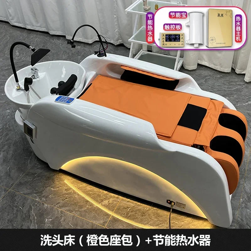 Multi-functional Massage Shampoo Chair Beauty Sink Comfort Shower Shampoo Chair Artifact PU Leather Furniture Мойка Волос MHXFY
