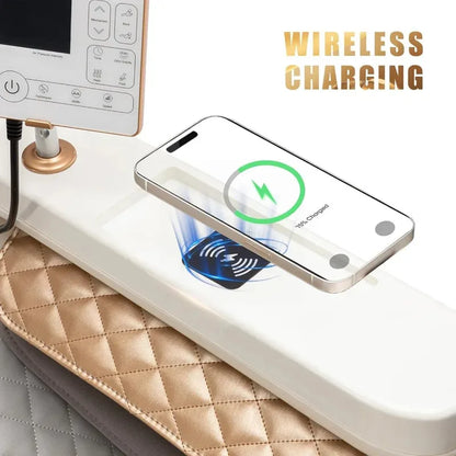 Ganzkörper-Massagesessel, SL-Track Zero-Gravity-Massagesessel mit Heizung, Bluetooth-Lautsprecher, KI-Sprachsteuerung, Weiß