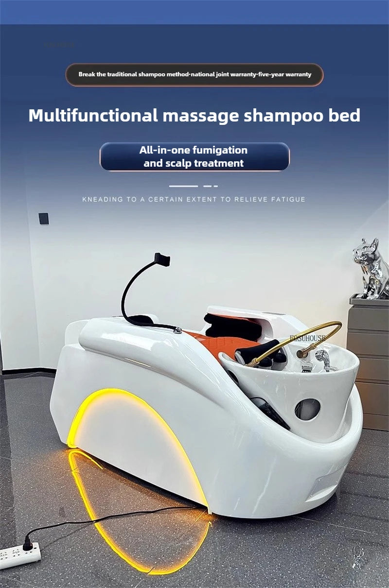 Multifunktionales Massage-Shampoo-Bett Friseursalon Spezial-Shampoo-Stuhl Salon Head Spa Ausrüstung High-End Salonmöbel
