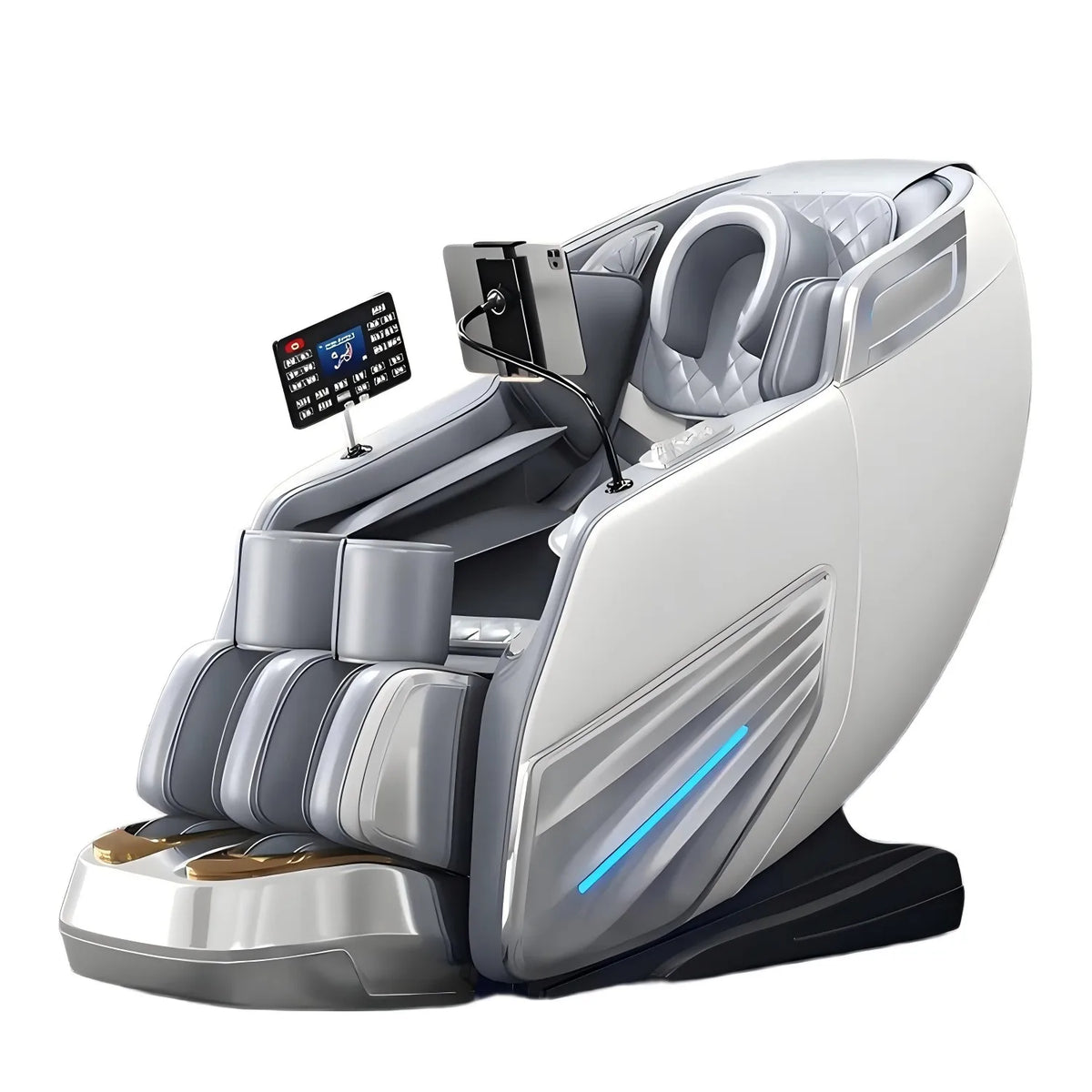 2025 4D-Massagesessel Shiatsu-Massage Ganzkörpermassagesessel Schwerelosigkeit, ausziehbare Fußstütze, SL Track Heizung Airbags, Heizung