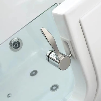Indoor Walk in Bathtub Whirlpool Massage SPA Bathroom Soaking Jets Bath Tub Square with Glass Door Shower Faucet