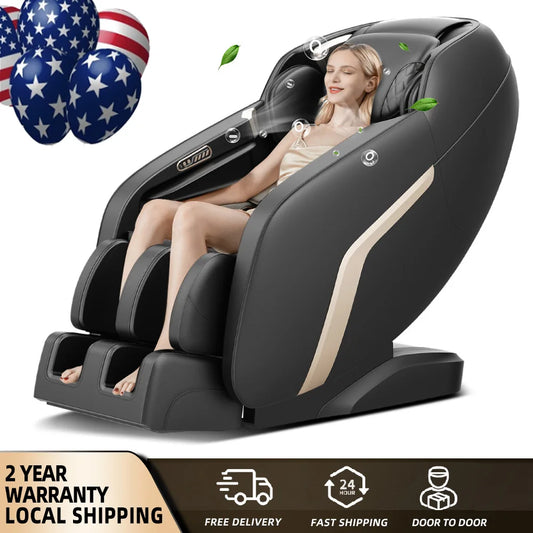 4D SL Airbag Zero Gravity Ganzkörper-Massagesessel Home 3D Bürostuhl Fußroller Shiatsu Büro Massagesofa