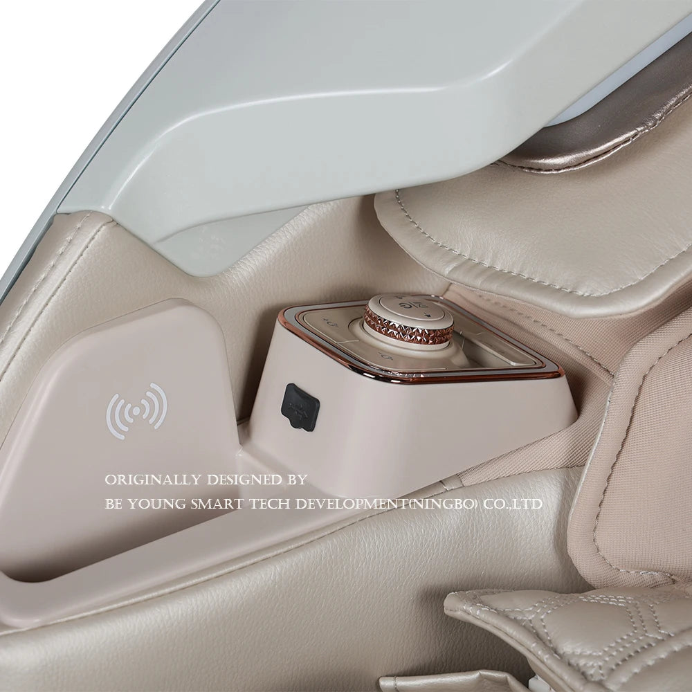 Fauteuil de massage corps entier, fauteuil de massage zéro gravité, chauffage, massage des pieds, modes automatiques, écran tactile (noir et blanc)