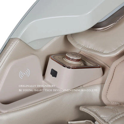 Fauteuil de massage corps entier, fauteuil de massage zéro gravité, chauffage, massage des pieds, modes automatiques, écran tactile (noir et blanc)