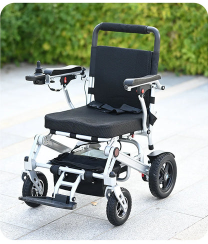 Medizinische Rehabilitationsausrüstung Leichter faltbarer elektrischer Rollstuhl für Senioren mit Fernbedienung und Lithiumbatterie, faltbar