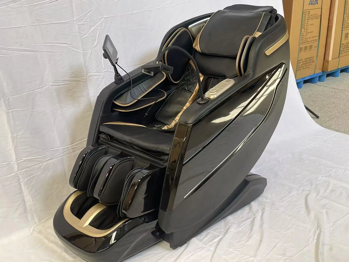 Großhandel Luxus-Ganzkörper-4D-Schwerelosigkeit-Shiatsu-Massage-Sessel mit elektrischer Heizung, moderner Stil, Taillen-, Bein-, Fußmassagefunktionen