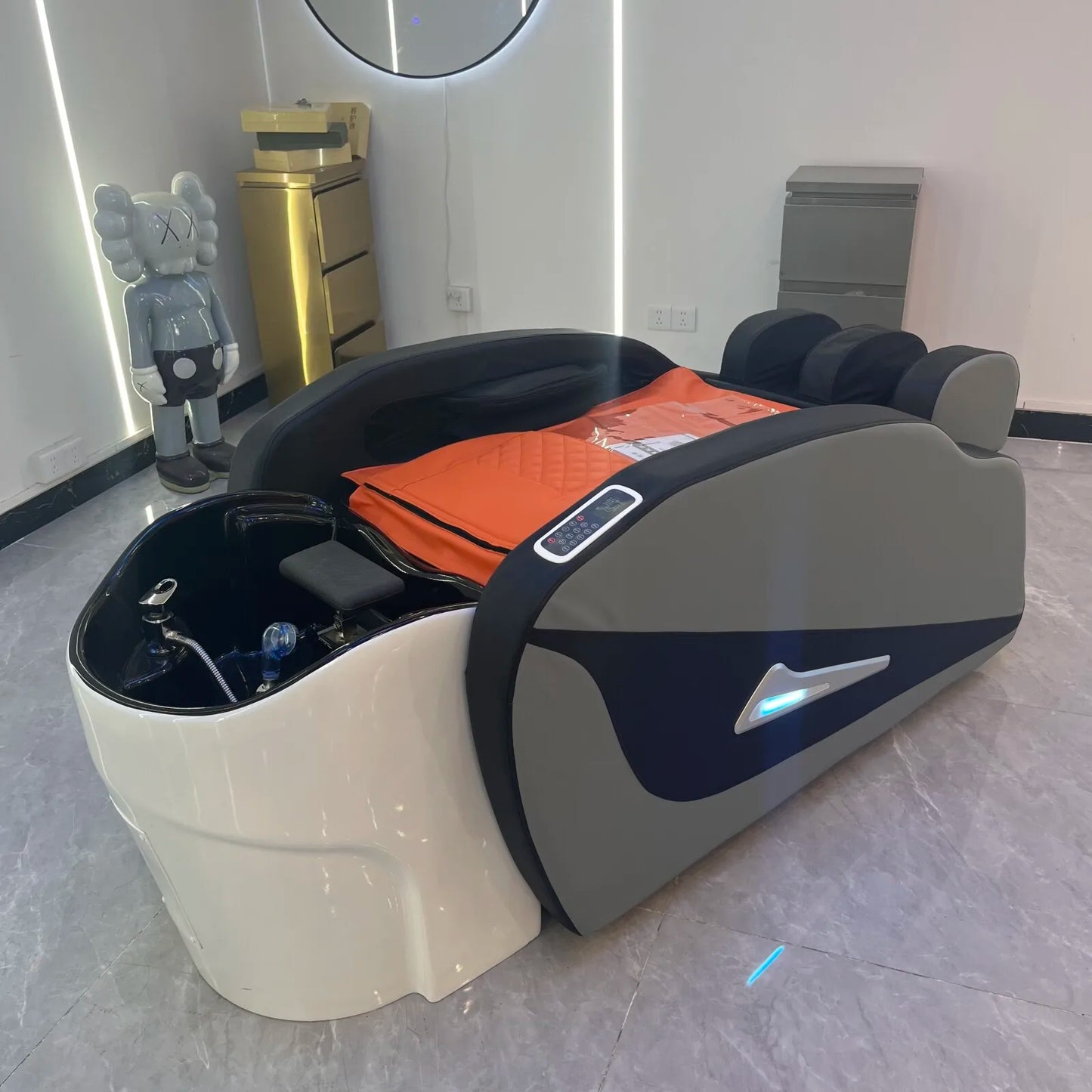 Automatische Haarwasch-Massage-Shampooliege, Kopf-SPA-Liegen, Friseurgeschäft professionelle Friseurdienstleistungen Geschäftsmöbel