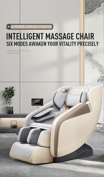 Kundenspezifische Taillen-Rückenheizung, Ganzkörperairbags, sechs automatische Programme, elektrischer ergonomischer Leder-Büromassagesessel