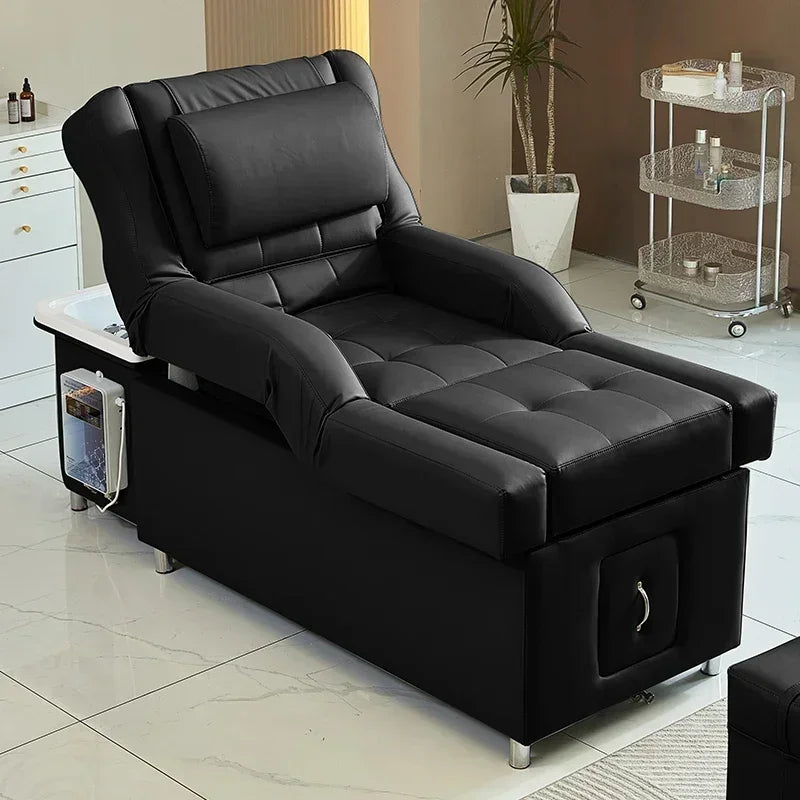 2026 Health foot massage beauty shop special shampoo bed electric lift foot massage bed beauty salon high-end head therapy bed