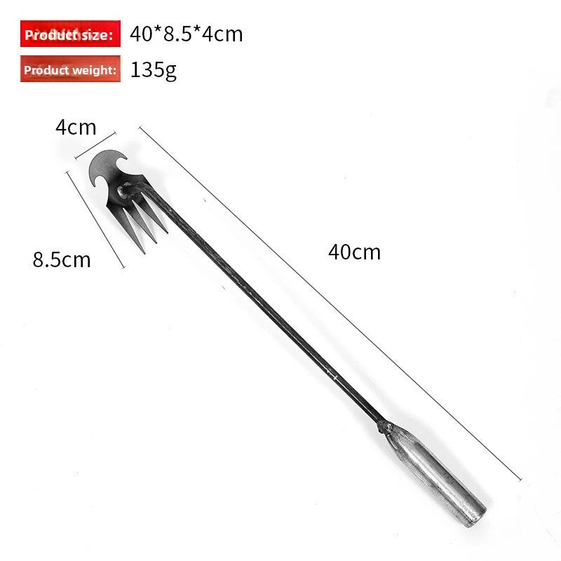 Petit extracteur de mauvaises herbes avec 4 dents, outils manuels de jardinage, outil de désherbage pour outil de désherbage ergonomique de cour (la poignée peut être 1 pièce