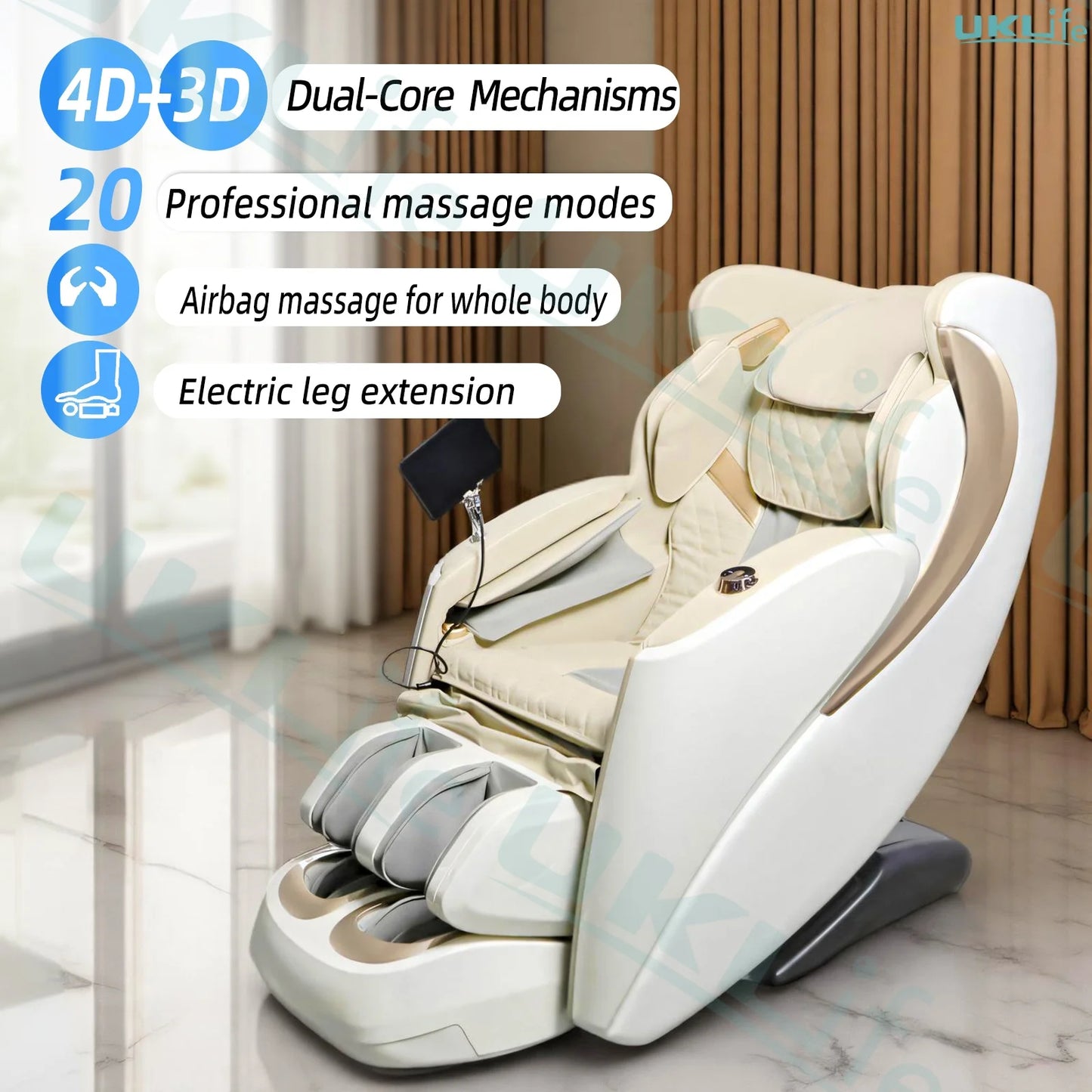 Dual-Core 4D SL-Track Zero-Gravity-Massagesessel | Ganzkörper-Thai-Stretch & Fußverlängerung | 3 Jahre Garantie Luxuriöser Elektrischer Massagesto