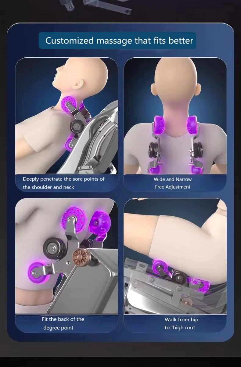 Massagesessel Luxus 4D Zero Gravity Leiser Körper-Spa-Massage Voll intelligente elektrische Haushalts-SL-Doppelgleis-Luxussofa