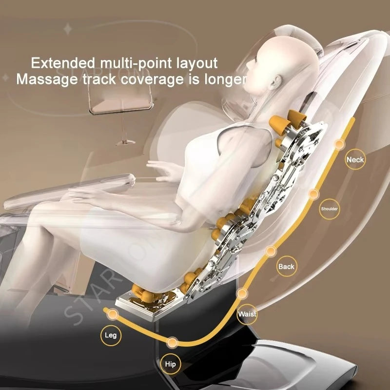 Multifunktionaler 4D 3D Zero-Gravity-Massagesessel Körper Fuß Nacken Bein Shiatsu Luftdruck Körperschonend & Komfortabel