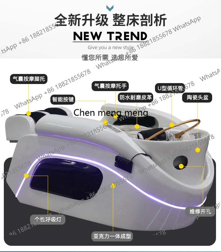 Intelligente Massageshampoo-Stühle Friseursalon Dusch-Friseurwaschbecken Wasserkreislauf Begasungs-Salonmöbel Champú