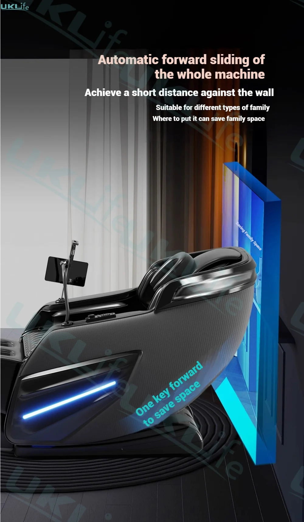 2025 Upgrade 6D Jade-Rollen-Massagesessel mit KI-Sprachsteuerung, automatischem Körperscan, Thai-Stretching & Handyhalter – Schwerelosigkeit F