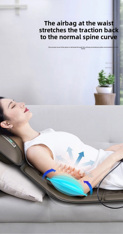 Ganzkörpermassage-Matratze Wellenförmige Vibrationsentspannung mit Fingerdruck-Kissen Rücken-Fuß-Massage Manuelle Airbag 12V3A Adapter