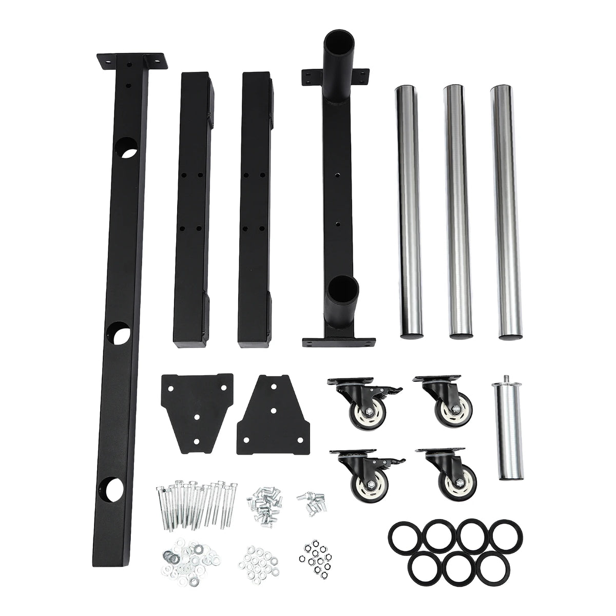 Gym at Home Fitness Barbell Storage Rack Metal Steel Weight Plate Rack W Wheels