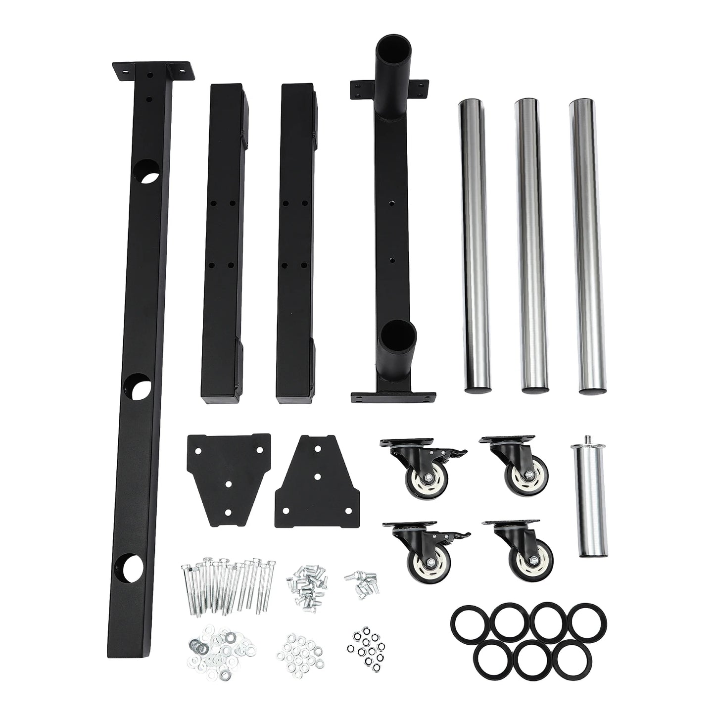 Gym at Home Fitness Barbell Storage Rack Metal Steel Weight Plate Rack W Wheels