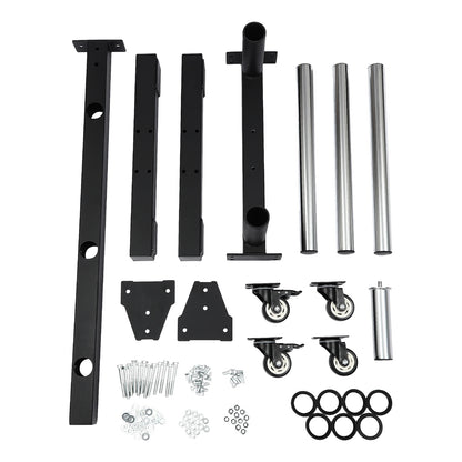 Gym at Home Fitness Barbell Storage Rack Metal Steel Weight Plate Rack W Wheels