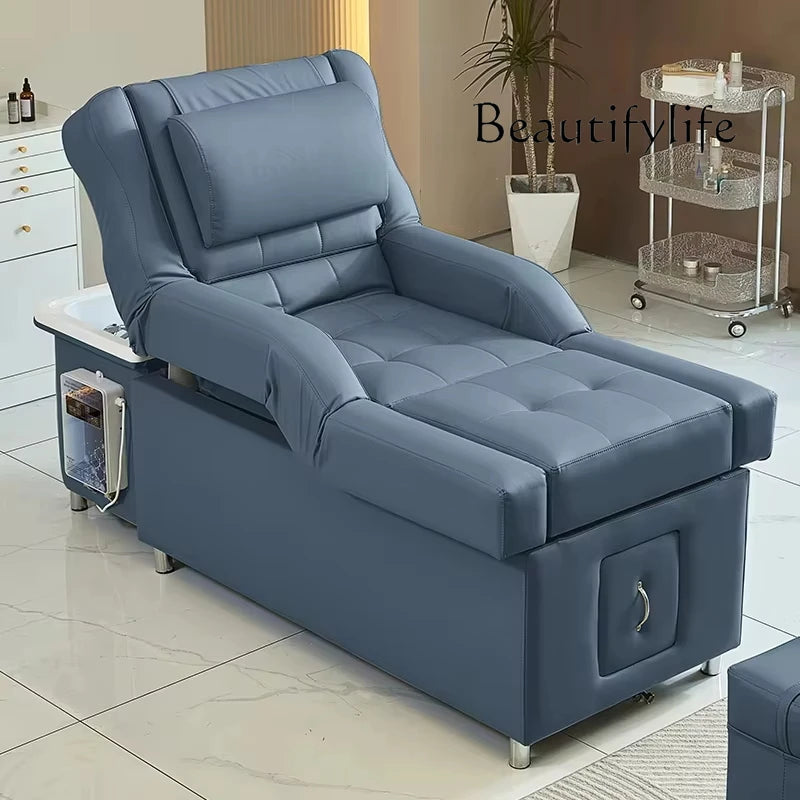 Gesundheits-Fußmassage Schönheitssalon Spezielles Shampoo-Bett Elektrisch höhenverstellbares Fußmassagesofa-Bett Schönheitssalon High-End-Kopftherapiebett33