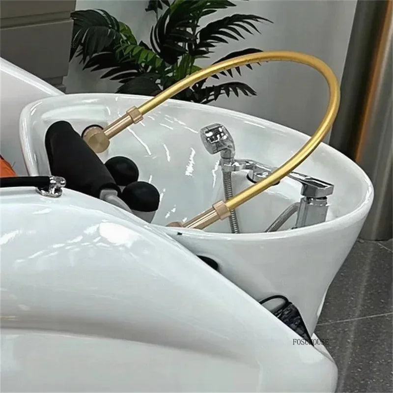 Multifunktionales Massage-Shampoo-Bett Friseursalon Spezial-Shampoo-Stuhl Salon Head Spa Ausrüstung High-End Salonmöbel