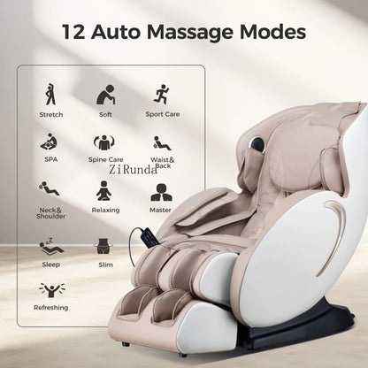 3D-Zero-Gravity-Massagesessel, Shiatsu-Ganzkörper-Liegesessel mit App, Schwarz