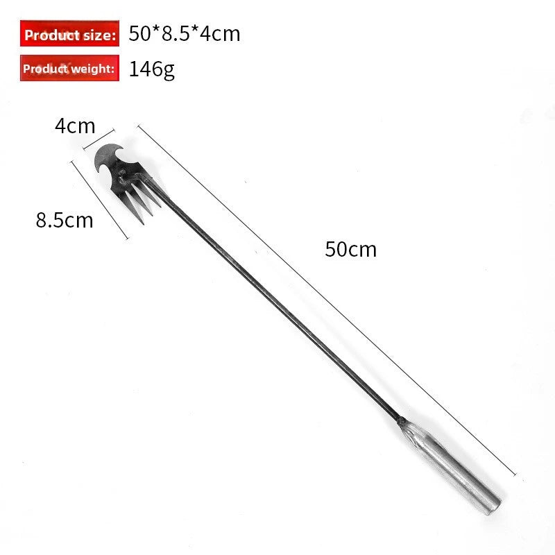 Petit extracteur de mauvaises herbes avec 4 dents, outils manuels de jardinage, outil de désherbage pour outil de désherbage ergonomique de cour (la poignée peut être 1 pièce