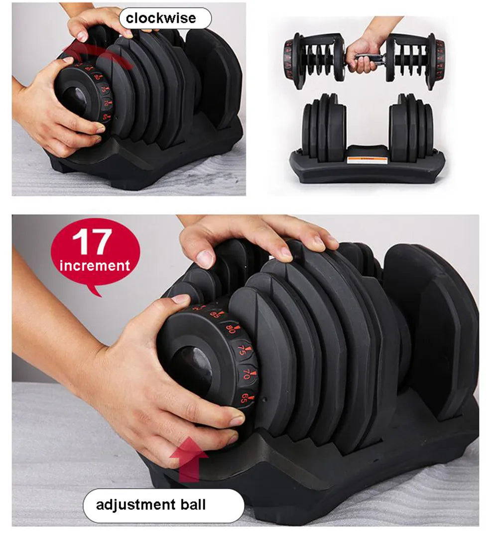 In Stock Home Gym Multi-function Cast Iron Dumbbells 24kg 40kg 52.5lbs 90 Lbs Adjustable Dumbbell Set