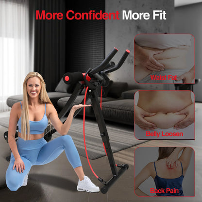 Dual Track Fitness Ab Machine Ab Cruncher Adjustable Height Waist Trainer Foldable Home Gym Equipment 4 Adjustable 440 lbs Weigh