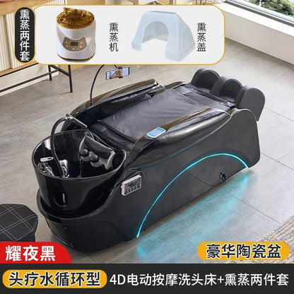 Elektrisches intelligentes Massage-Shampoo-Bett für Friseursalons, spezielles Begasungs-Kopfbehandlungs-Wasserzirkulationsbett