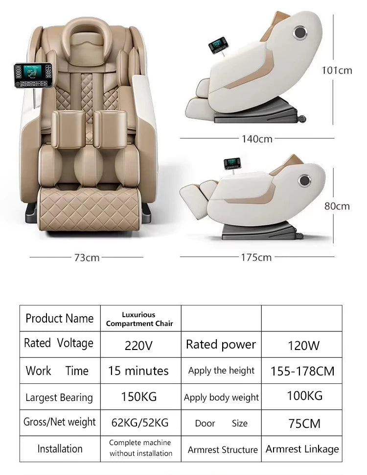 Best Selling Luxury Zero Gravity Shiatsu Electric Incline Massage Chair with Rocking Music Full Body for Home Use
