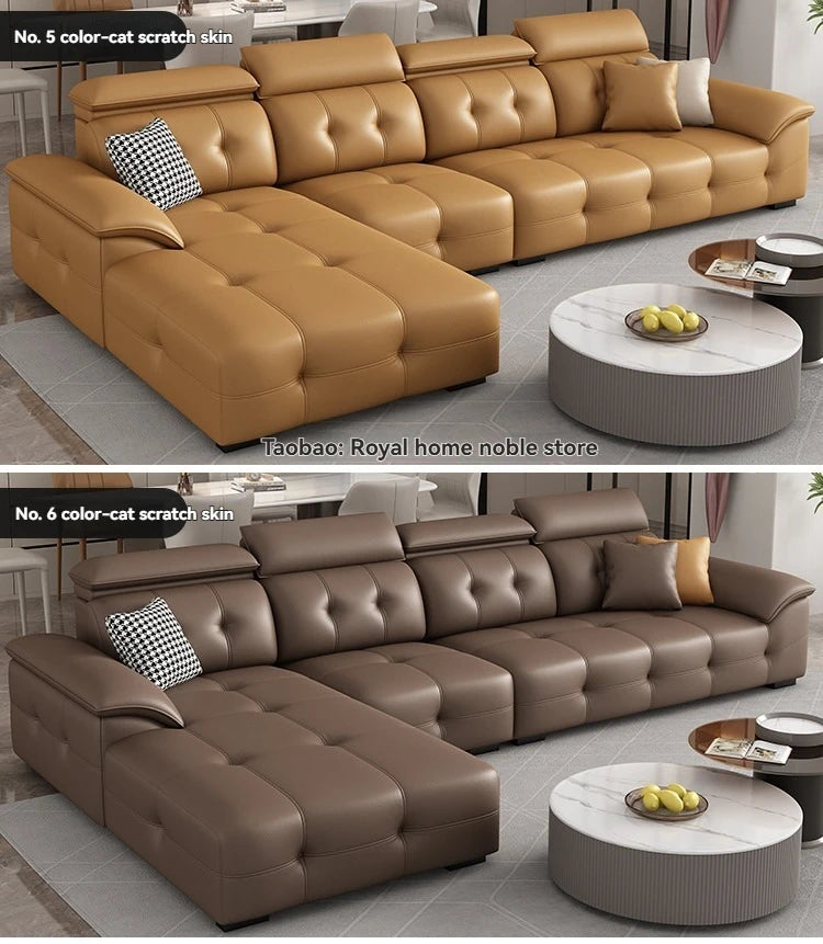 L Shaped Leather Sectional Sofa and Couch For Living Room Italian Oversized Leather Sofa Couches Living Room Furniture