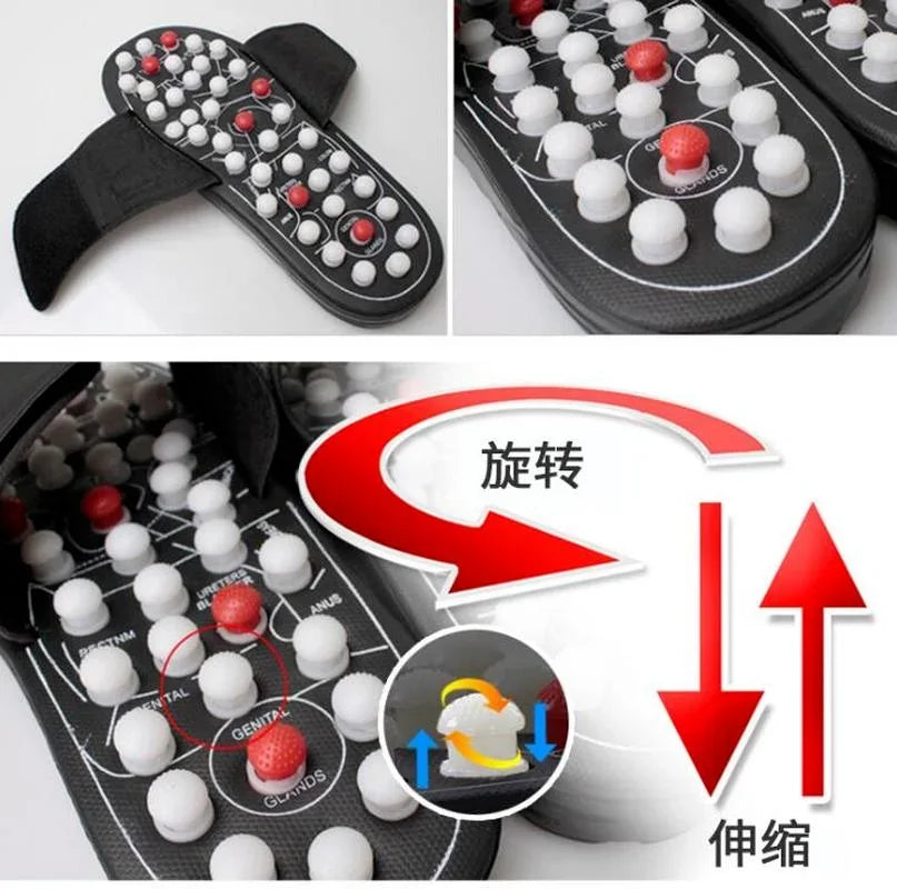 XIHAHA Spin Akupunkturpunkt-Massagesandalen für Männer und Frauen Füße Chinesische Akupressur-Therapie Medizinische rotierende Fußschuhe