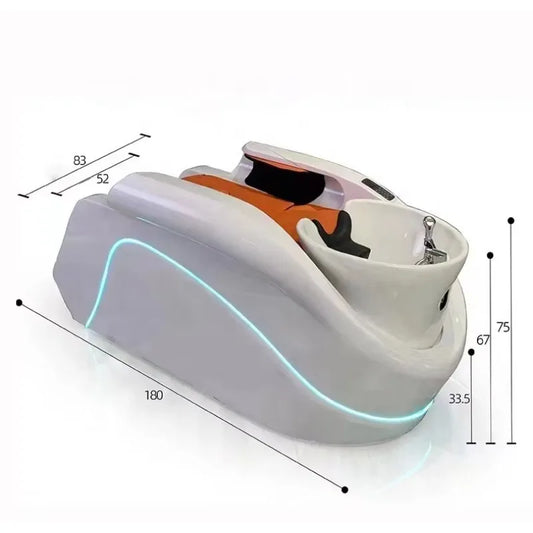 Friseursalon-Möbel Beste elektrische Massageliege Weißer Diamant-Shampoostuhl mit Station