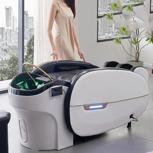 Treatment Japanese Scalp Water Spa Bed Comfortable Luxury Stretcher Shampoo Bowl Sink Reclining Spa Capilar Japones Cosmetic