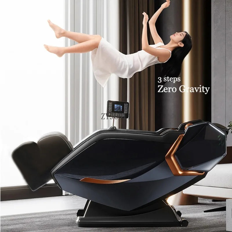 Gravity Shiatsu Massagesessel SL-Track Relaxsessel mit Airbag Lautsprecher LCD-Bildschirm Fernbedienung Sprachsteuerung Rücken-/Beinheizung