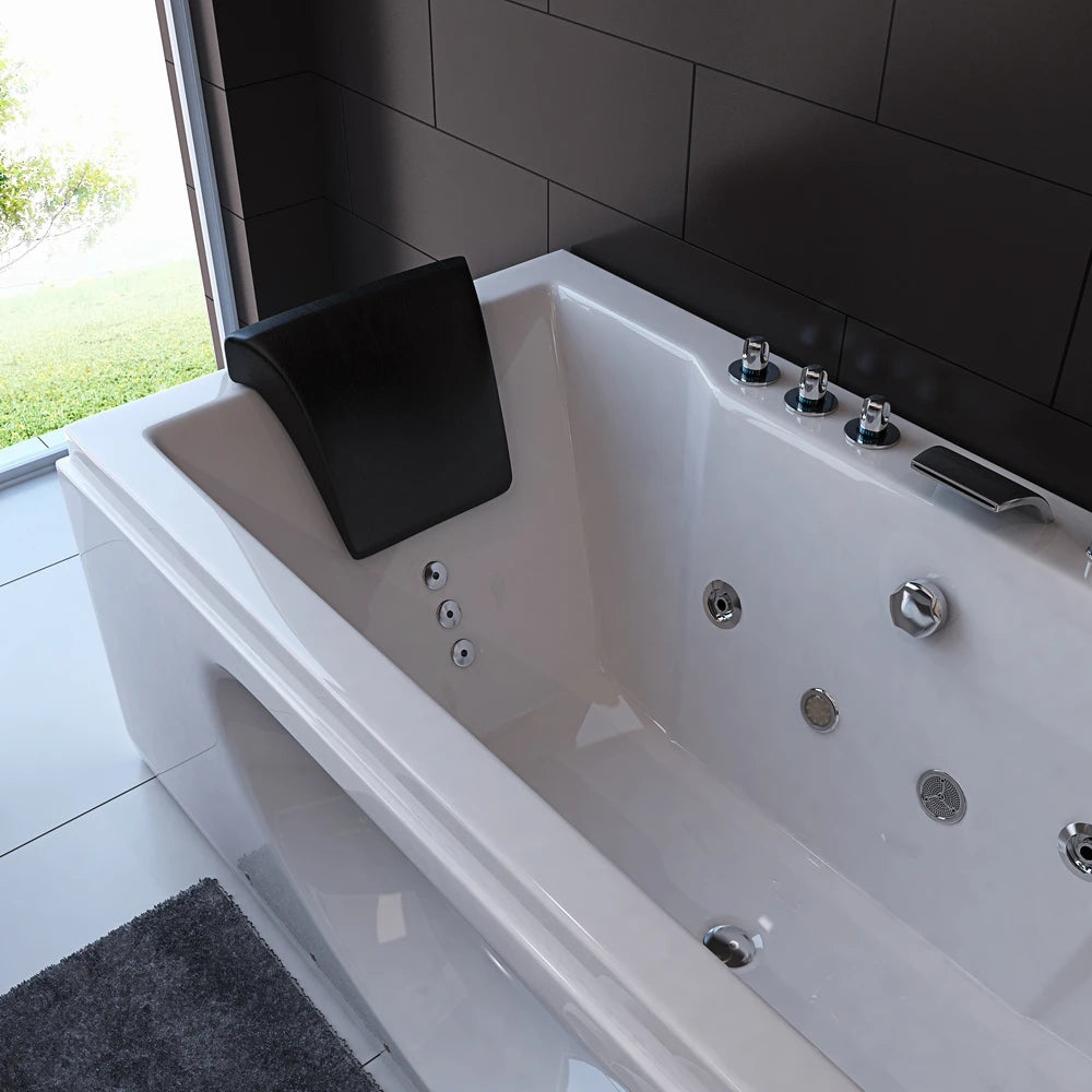 Modern White Acrylic Rectangle Shaped 2-Person Massage Whirlpool Spa Hot Tub Freestanding Drainer for Bathroom Shower Villas