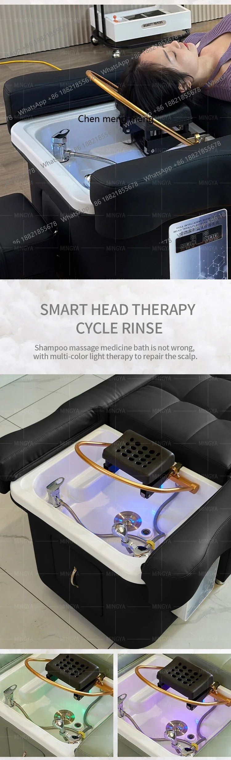 Hot sales Modern beauty salon Back lift hair washing massage head Foot Spa Pedicure Shampoo Bed