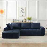 L-förmiges Luxus-Ecksofa aus Kunstfell, minimalistisches Design, bequeme Schlafcouch für Wohnzimmer, Apartments und Empfangsbereiche, Nein